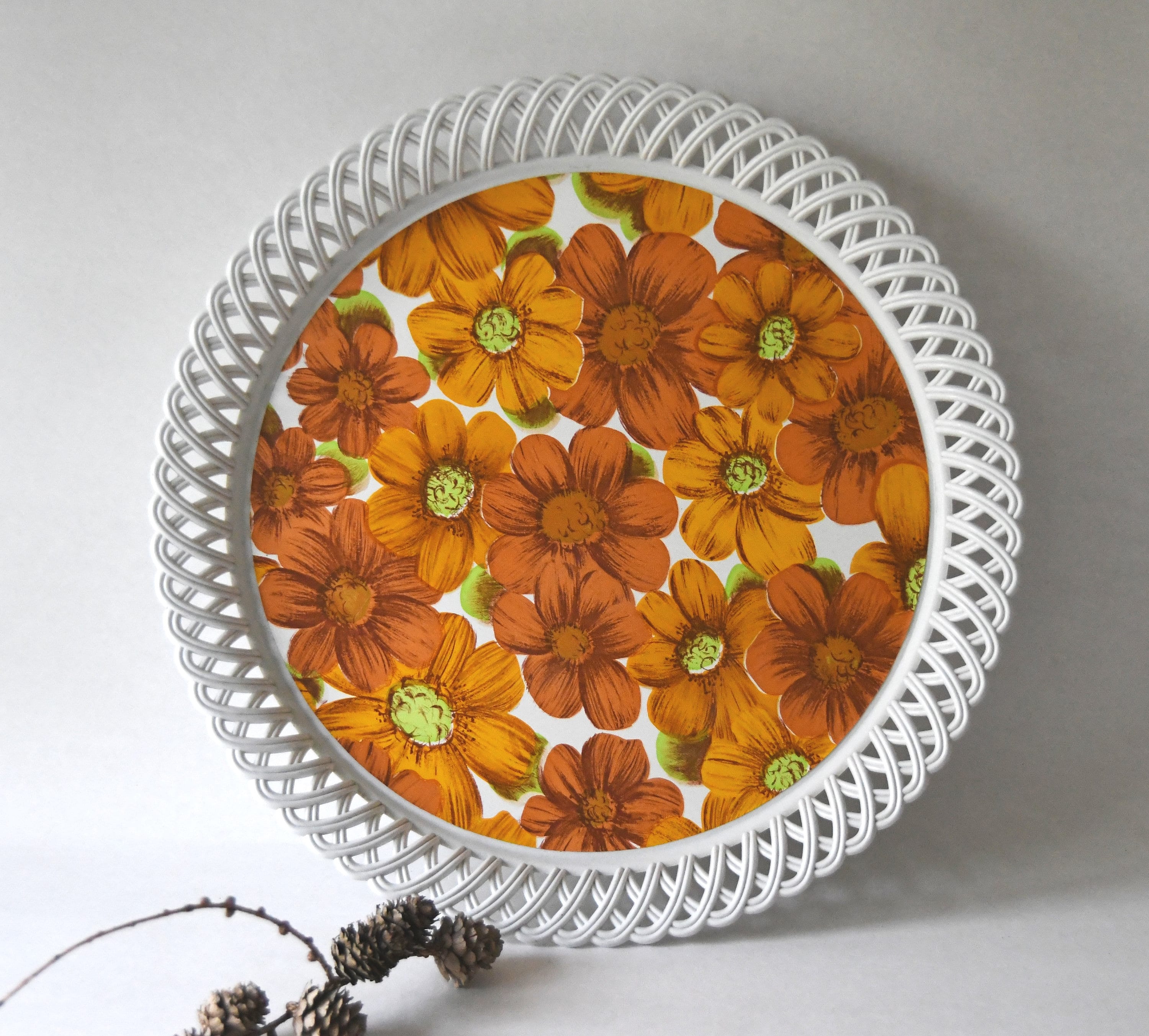Original Dialene Better Maid Serving Tray, Flower Power Vintage