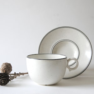 Gustavsberg Sweden. BIRKA Teacup and Saucer by Stig Lindberg. Collectible Tableware. Scandinavian Mid century Modern