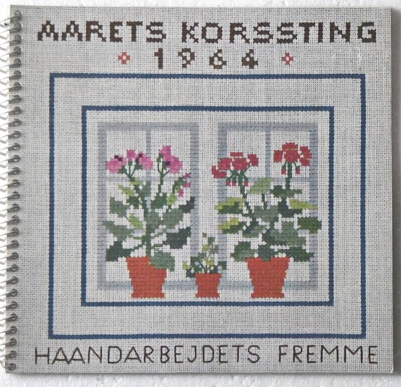 1964年デンマーク製クロスステッチブック - ヴィンテージパターン