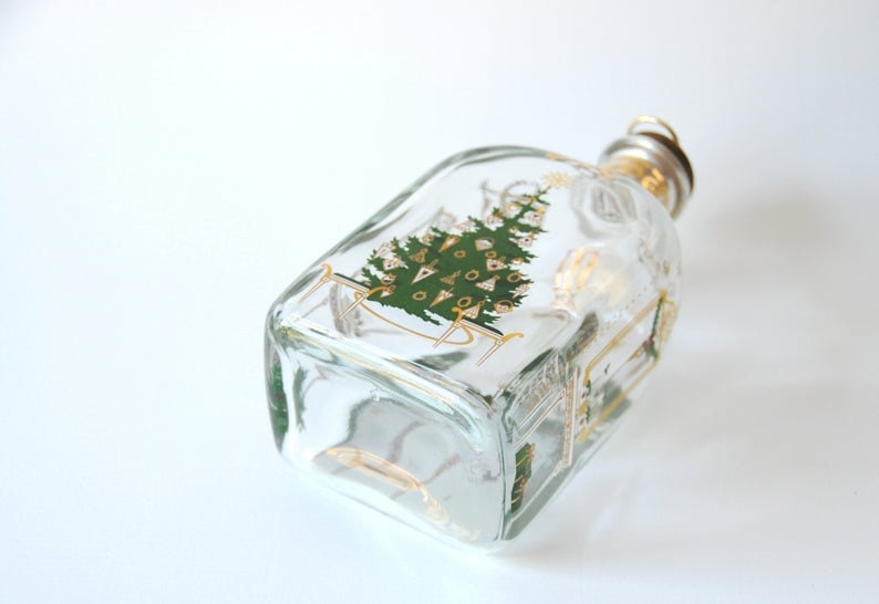 Holmegaard Christmas liquor glass bottle 1996. Design by Michael Bang and Jette Frölich. Scandinavian vintage collectible Christmas Decor image 8