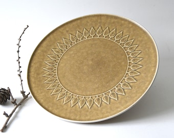 Quistgaard RELIEF Dish for Cake or Fruit. Danish design. Scandinavian Stoneware. Mid century modern tableware