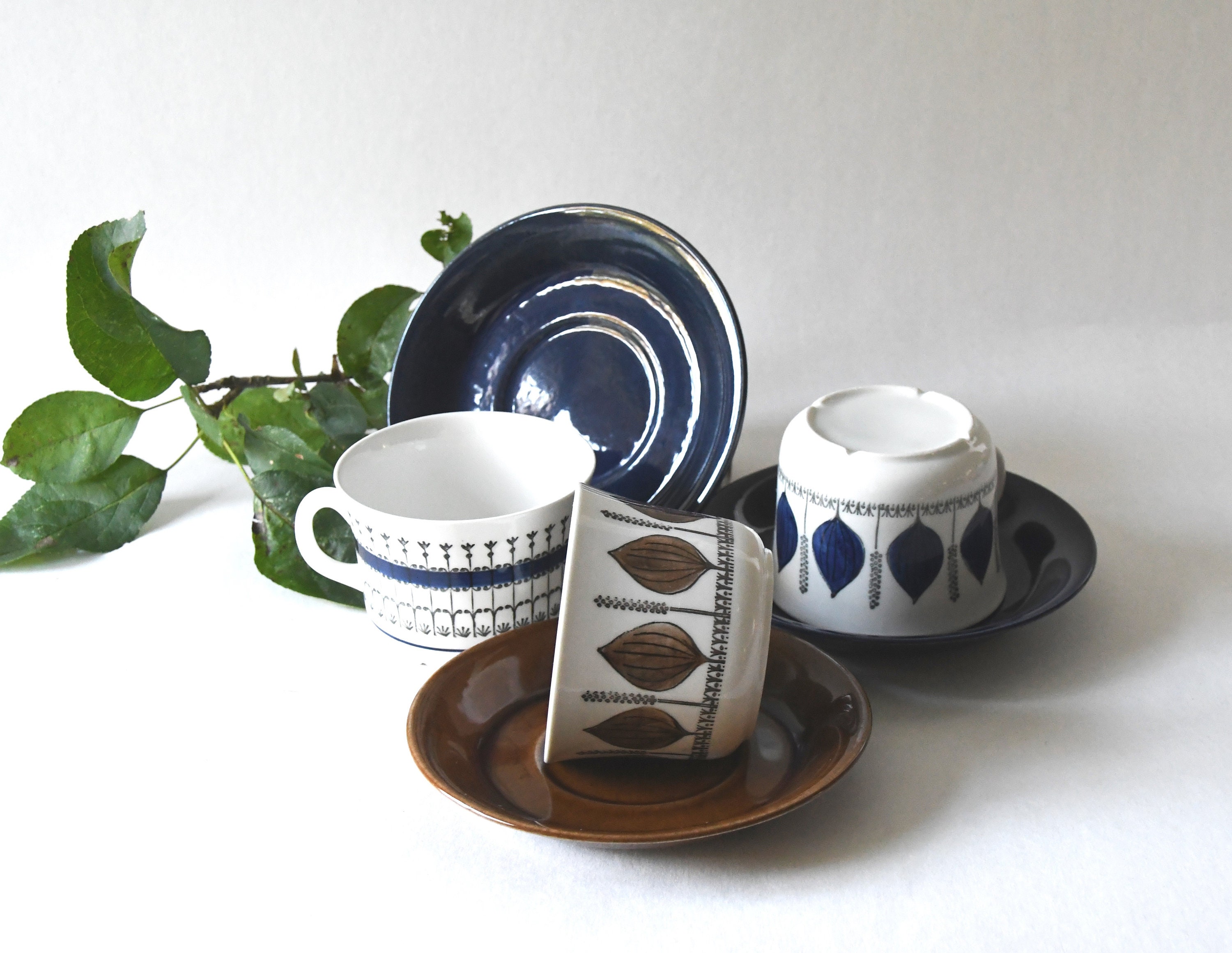 Gefle Upsala Ekeby Sweden. Tea Cup and Saucer. SMIDE by Berit
