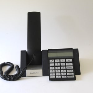 Téléphone Beocom 2500. Téléphone moderniste analogique noir filaire. BANG & OLUFSEN. Décor de bureau moderne danois. cadeau vintage pour lui image 1