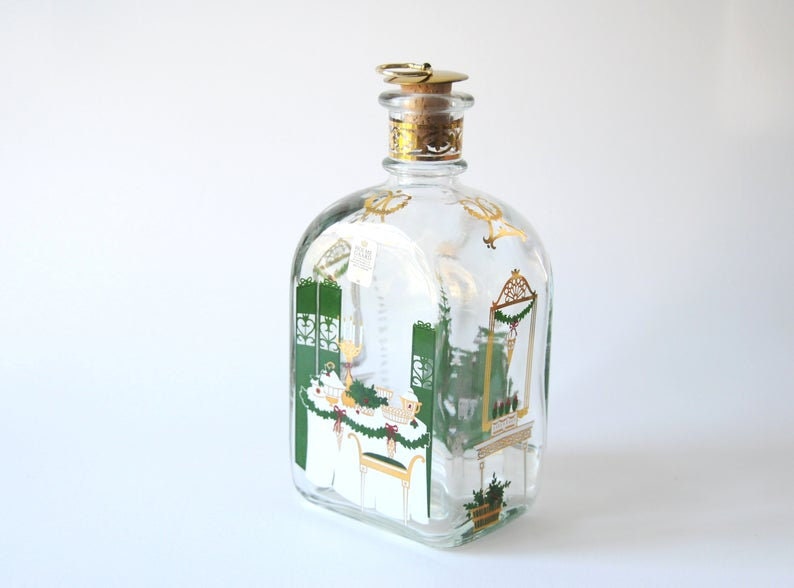 Holmegaard Christmas liquor glass bottle 1996. Design by Michael Bang and Jette Frölich. Scandinavian vintage collectible Christmas Decor image 7