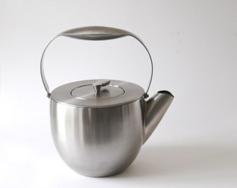 Bodum teapot. Jorgensen Design COLUMBIA. Vintage Polished Stainless Steel. Scandinavian Mid Century Modern