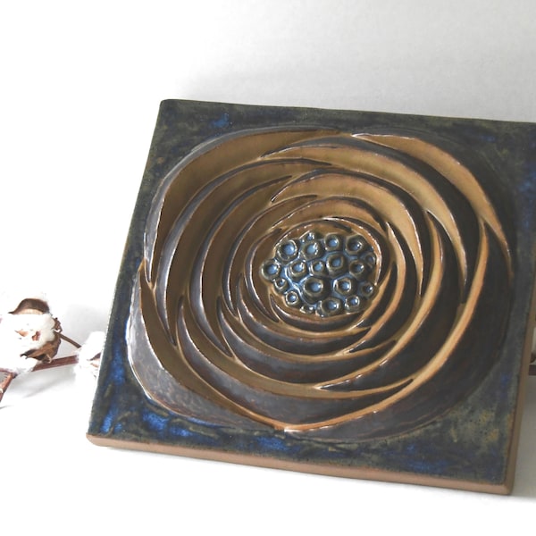 Wall hanging by Marianne Starck. Michael Andersen, Denmark. Scandinavian modern stoneware
