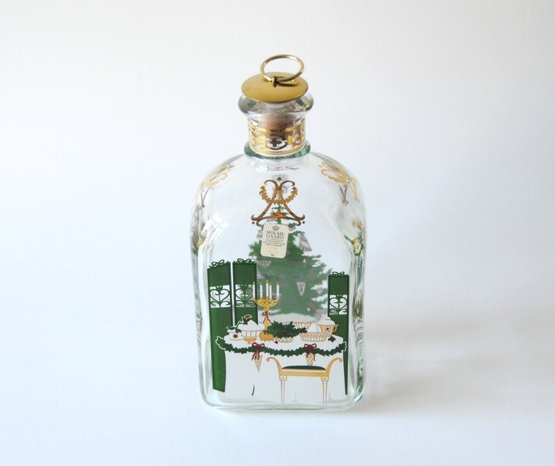 Holmegaard Christmas liquor glass bottle 1996. Design by Michael Bang and Jette Frölich. Scandinavian vintage collectible Christmas Decor image 5