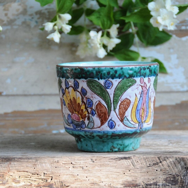 Planter Retro Speckled Glaze. Italian Plant pot 1960s. Fratelli Fanciullacci Boho Pottery. Flowerpot Italy