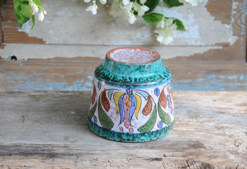 Planter Retro Speckled Glaze. Italian Plant pot 1960s. Fratelli Fanciullacci Boho Pottery. Flowerpot Italy image 3