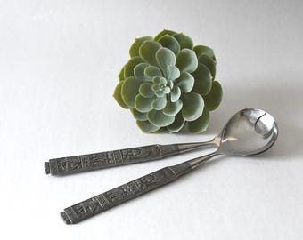 Norwegian Pewter Konge Tinn Flatware. Scandinavian MCM Style. Meat