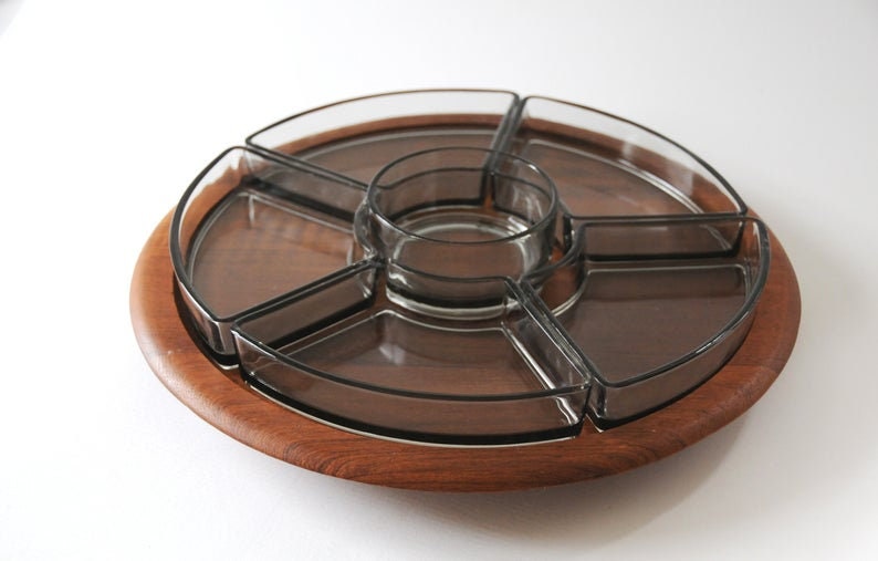 Digsmed Denmark. Teak Serving Tray. Danish Design Lazy Susan
