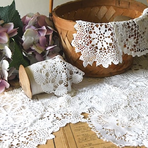Doilies by the Dozen. Assorted Crochet Lace Snowflake Doilies. x 12 Exquisite Lace Doilies.