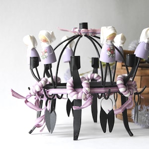 Traditional Midsummer Toarp Crown / Candleholder. Vintage Swedish candlestick holder. Handmade Folk Art image 4
