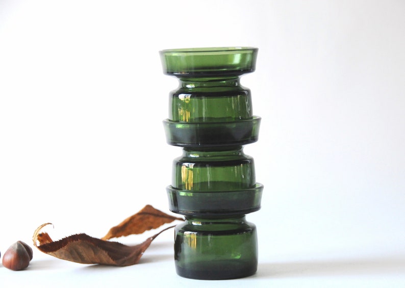 Quistgaard Green Glass Candleholder / Plant Pot - Thumbnail 2