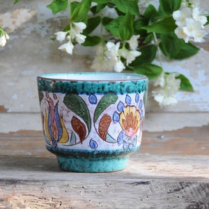 Planter Retro Speckled Glaze. Italian Plant pot 1960s. Fratelli Fanciullacci Boho Pottery. Flowerpot Italy image 4