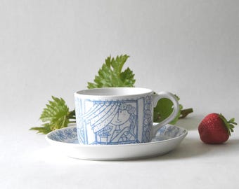 Rare! Stig Lindberg BORO Cup and Saucer, Gustavsberg Sweden