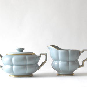 Gefle Sweden. Art Deco Tea Service Set by Percy for Upsala-Ekeby / Gefle. Grand Sugar and Creamer. Arthur Percy - Collectible