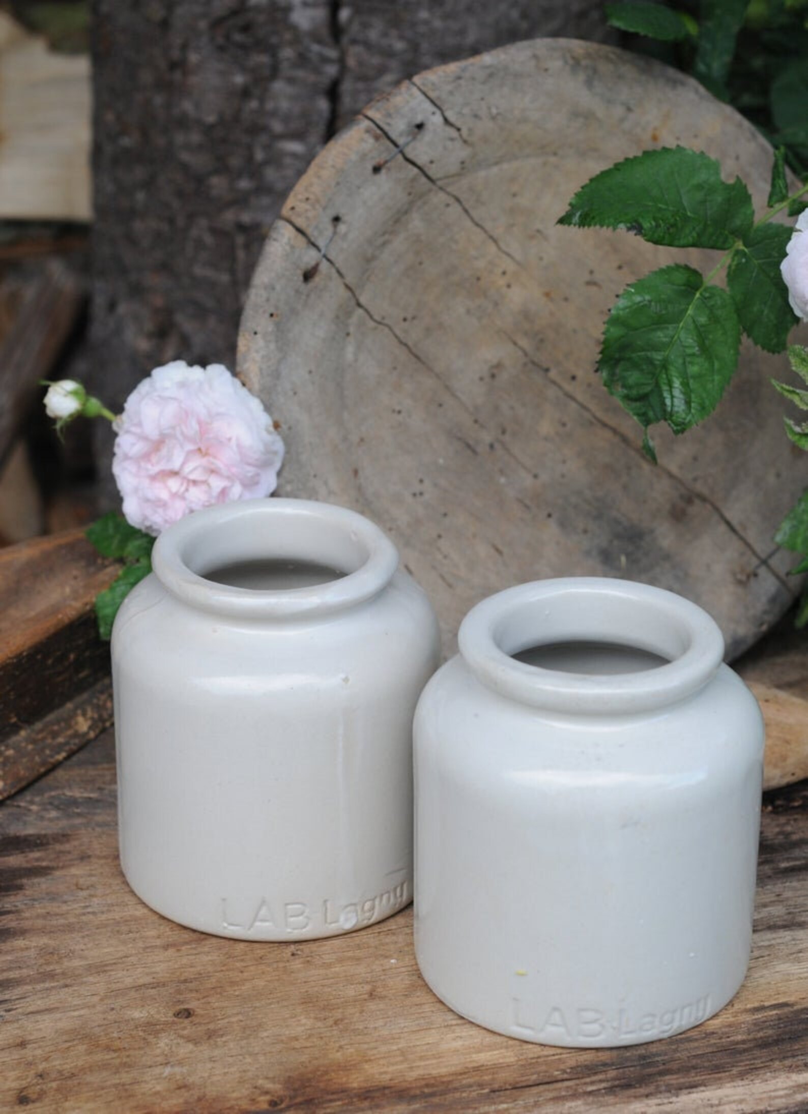 Antique French Mustard Jars. Two White Ironstone. Rustic Etsy
