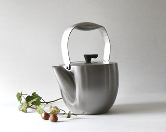 Bodum Teapot, Jorgensen Design COLUMBIA, Vintage Brushed Stainless