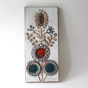 Wall Relief by Joseph Simon for Søholm Denmark. Danish Wall hanging. Large and Heavy. Scandinavian Mid-century Modern Stoneware plaque