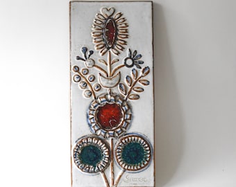 Relieve mural de Joseph Simon para Søholm, Dinamarca. Tapiz danés. Grande y pesado.