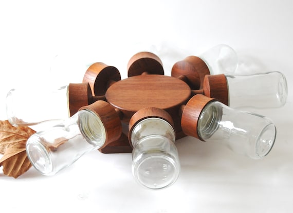 Digsmed Denmark. Teak Spice Wheel. Spice Rack Danish Design 1960s