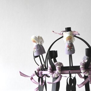 Traditional Midsummer Toarp Crown / Candleholder. Vintage Swedish candlestick holder. Handmade Folk Art image 8
