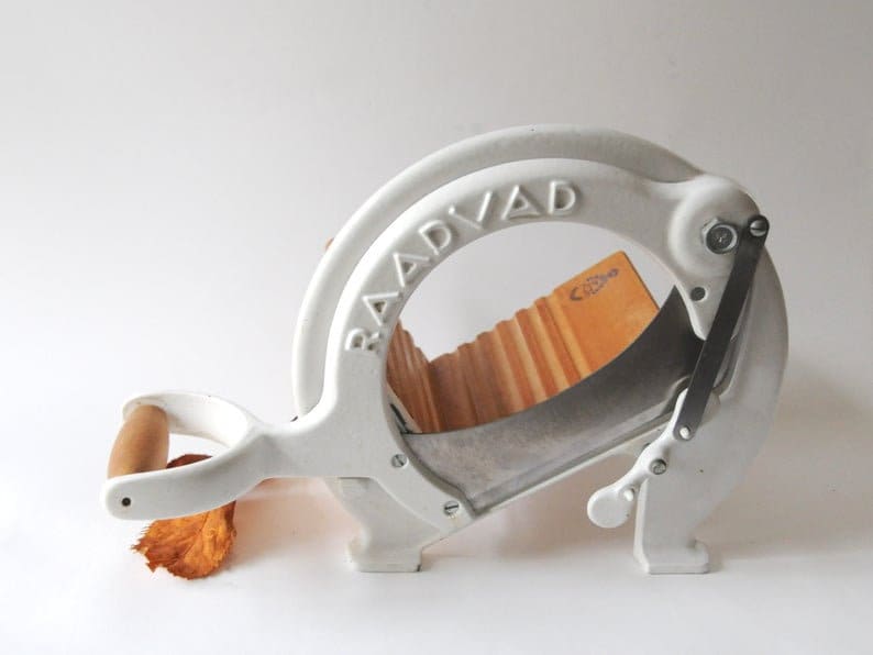 Raadvad Breadcutter. Danish Bread slicer. Original Ryebread Denmark. For the home baker