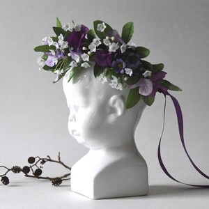 Vintage Girl Head Bust. White Porcelain Alpa. Mid century modern