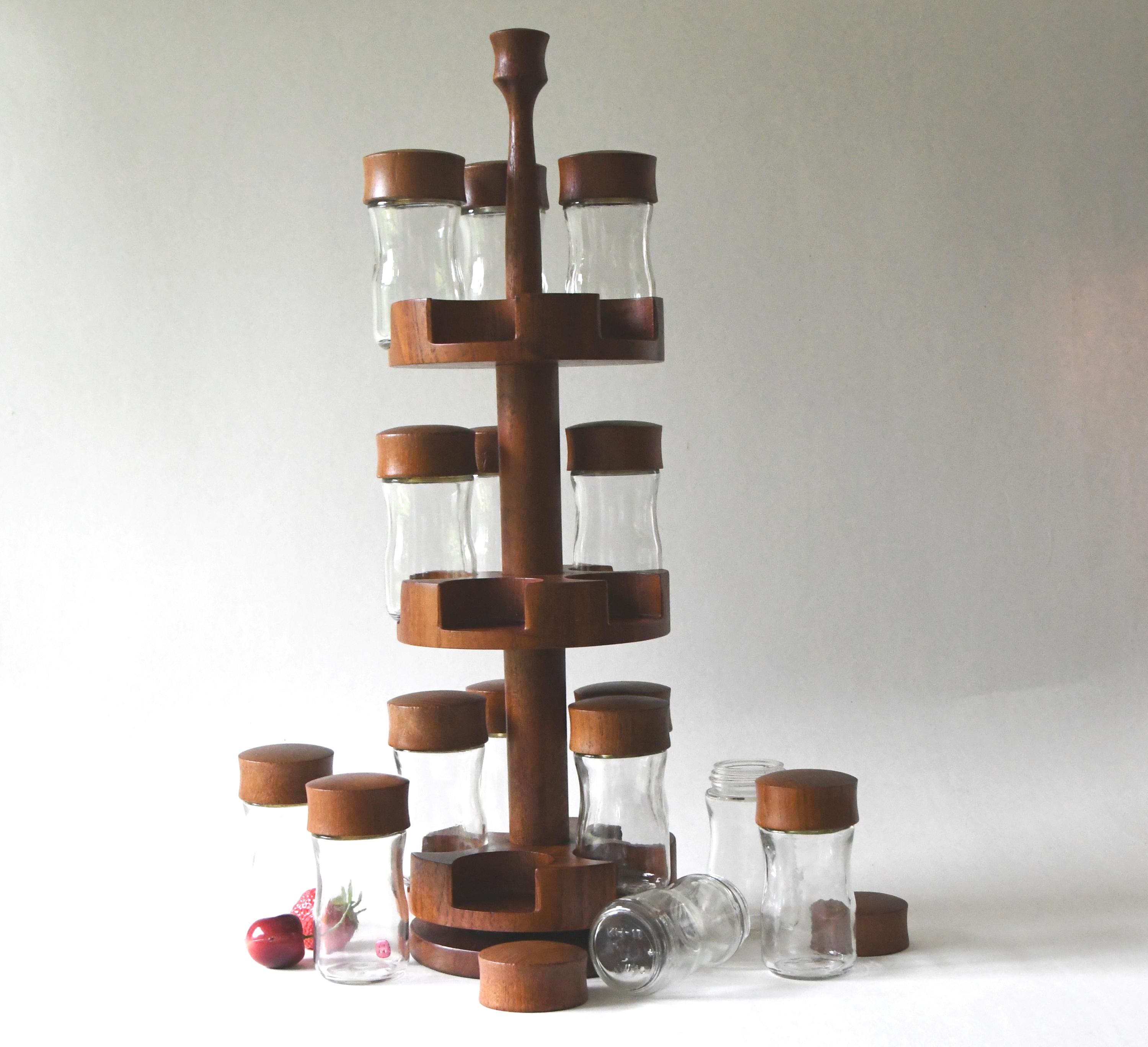 Digsmed Denmark。チーク材のスパイスラック、1960年代のデンマーク