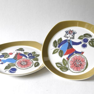 Figgjo flint plates. 2 x CORSICA Lunch Plate. Turi Design. Mid-Century Modern. Norwegian vintage tableware. Scandinavian modern