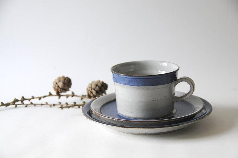 Sugar and Creamer set. Danish Modern Design CHRISTINE. Knabstrup Pottery Denmark. 1960s. Modernist Stoneware image 10