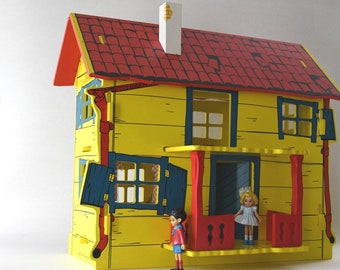 Pippi Langstrumpf Haus. Astrid Lindgren Sammler Vintage Spielzeug. Schwedische Dekoration für's Kinderzimmer. Mid Century-Modern