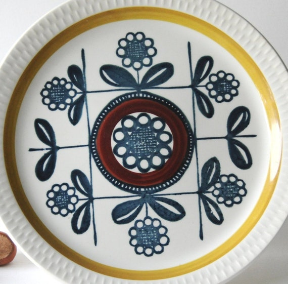 Stavangerflint Norway. KON TIKI Dinnerplate. Design by Inger Waage