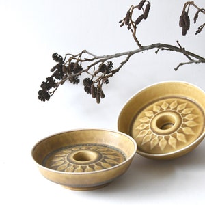 Quistgaard Relief Candle holders. Pair Candlesticks. Kronjyden. Danish design. Mid century modern table setting. Scandinavian stoneware