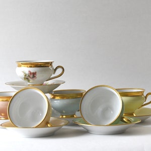 Antique Empress cup. Beautiful Pastel and Gold Demitasse cups, Kjøbenhavns Porcelains Maleri KPM image 3