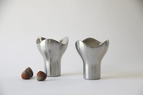 Georg Jensen BLOOM Candle Holders. Two Candlesticks by Helle