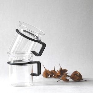 2 Bodum Captain Picard Earl Grey tea cups Designed by Carsten Jorgensen 1980s. Star Trek: The Next Generation, Hotdrink glasses