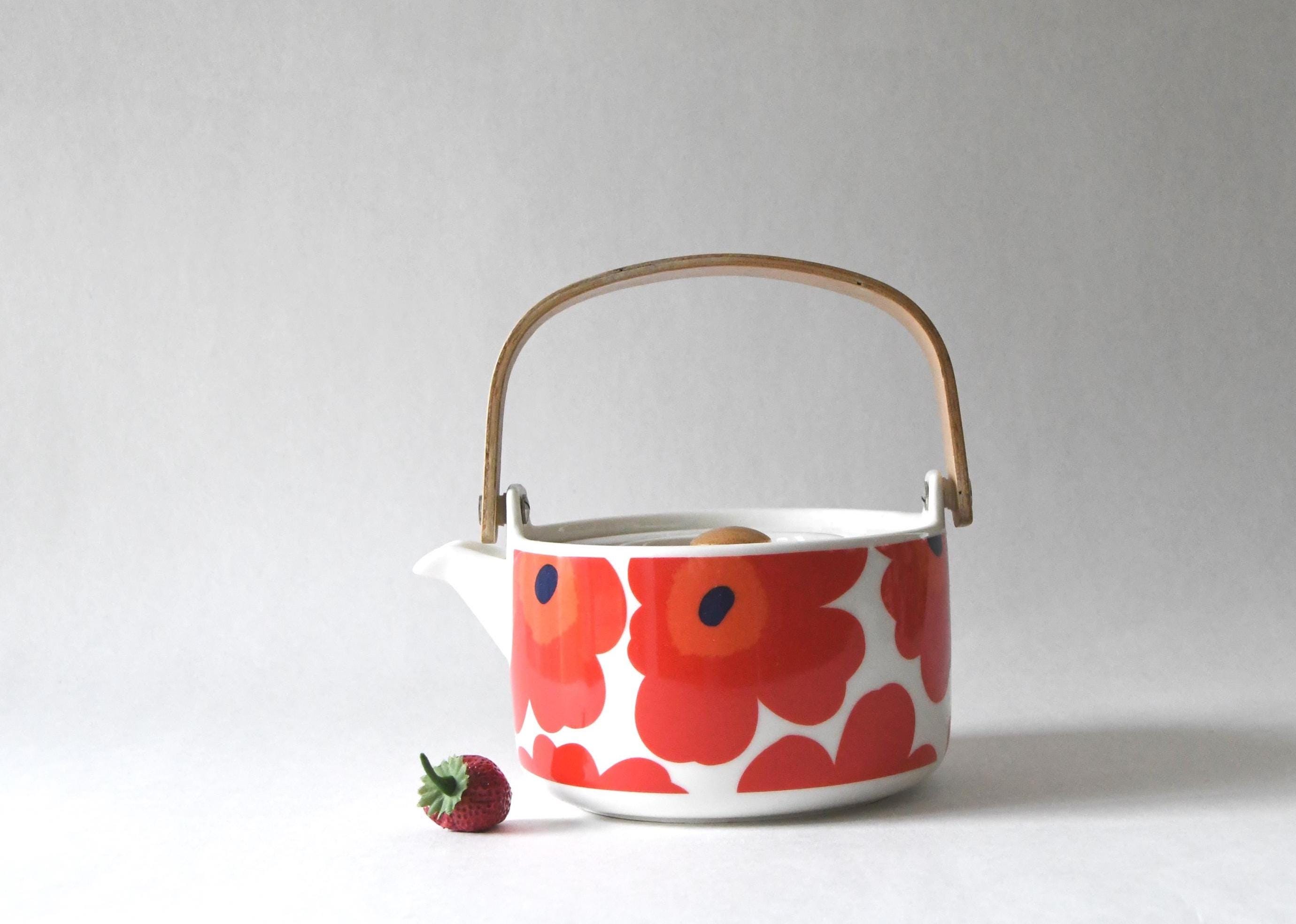 Teapot Marimekko Finland. Tea Pot UNIKKO Pattern. Nordic Mid
