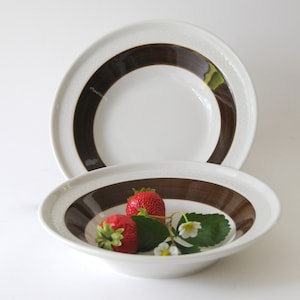 Rorstrand Suecia. Tazones soperas TAFFEL / FORMA. Dos platos modernos de mediados de siglo diseñados por Olle Alberius. modernista escandinavo