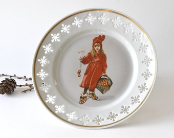 Carl Larsson Plate. Scandinavian Christmas collectors plate with C L illustration. Arts and Crafts decor - Gift for Mom