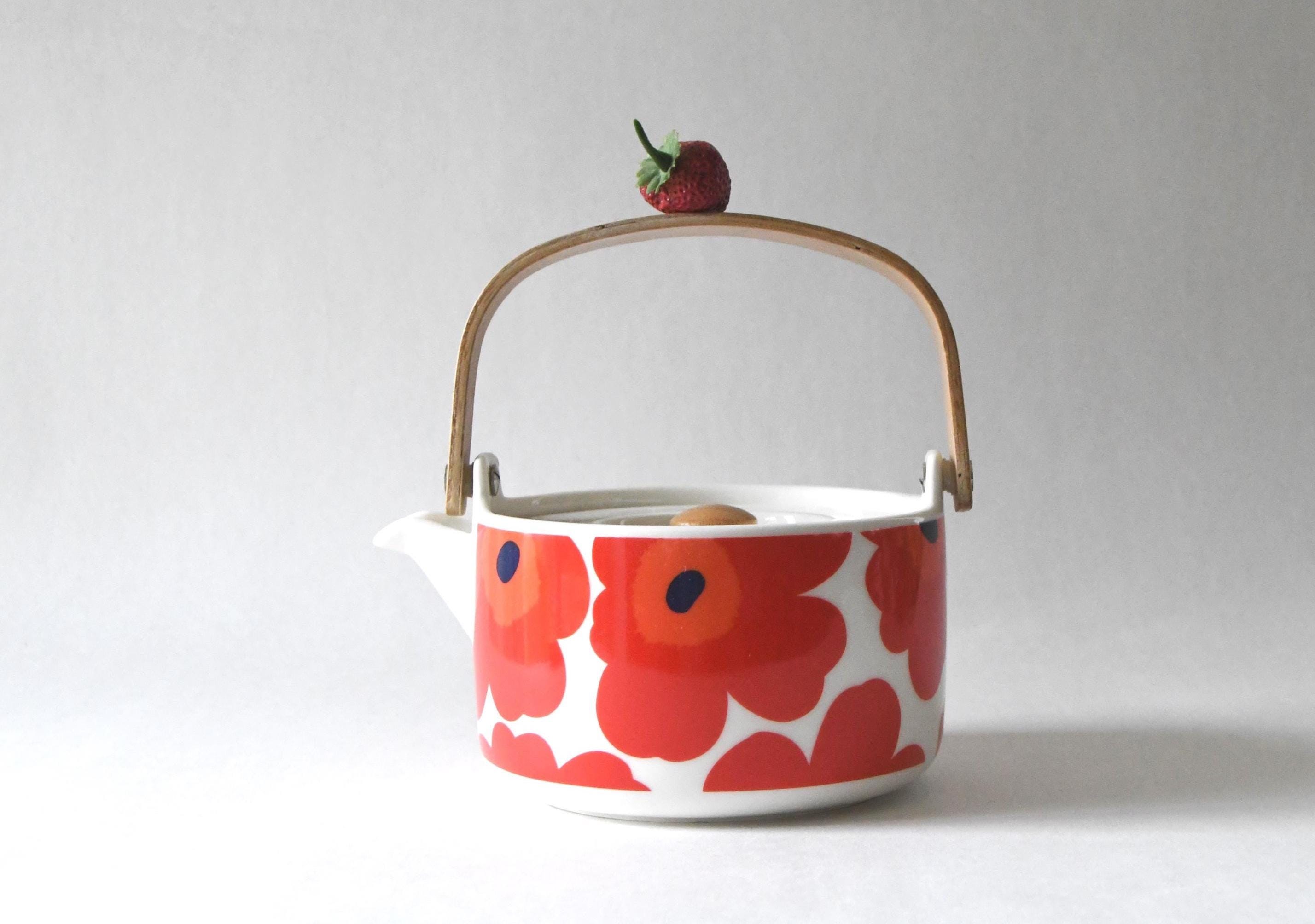 Teapot Marimekko Finland. Tea Pot UNIKKO Pattern. Nordic Mid