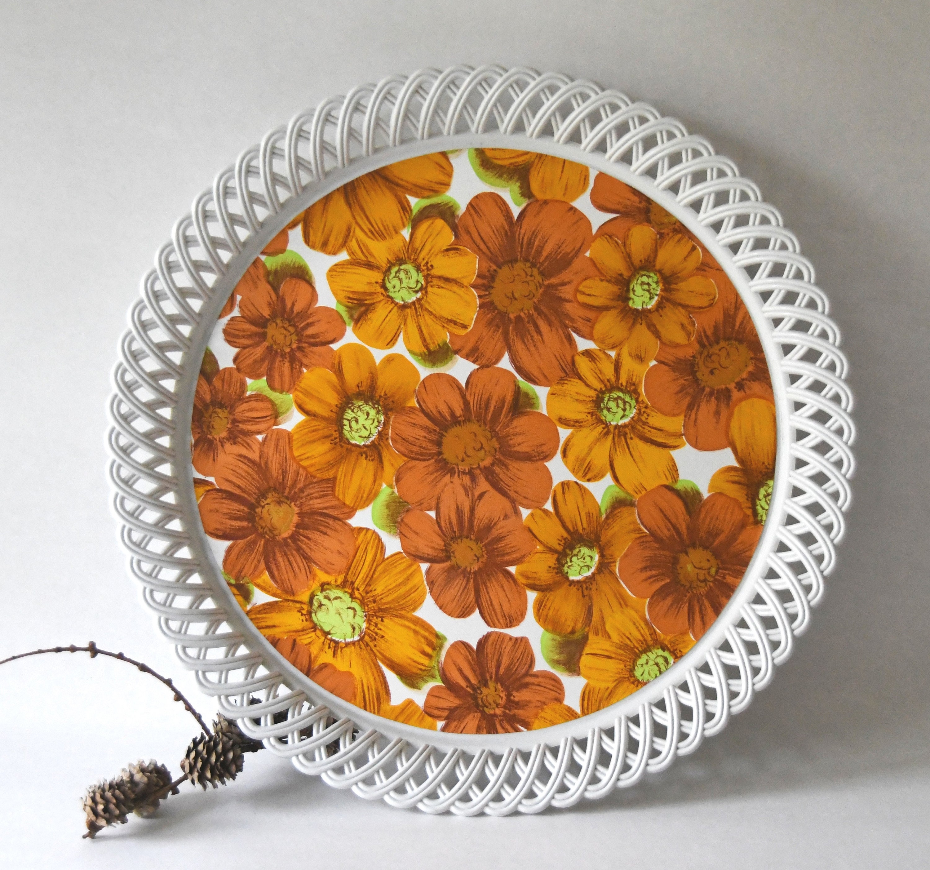 Original Dialene Better Maid Serving Tray, Flower Power Vintage