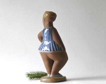 Lisa Larson Gustavsberg Suède. Figurine de Dora. Fille ABC vintage. Poterie vintage suédoise. Design suédois moderne Mid-Century