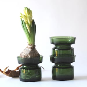 Set of 3! Quistgaard Green Glass. Candleholder / Plant pot. Dansk IHQ - Scandinavian Mid-century modern. Collectible
