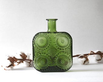 Nanny Still GRAPPONIA Bottle Vase for Riihimäen Lasi. Design year 1964. Scandinavian Mid Century modern Finnish Art Glass