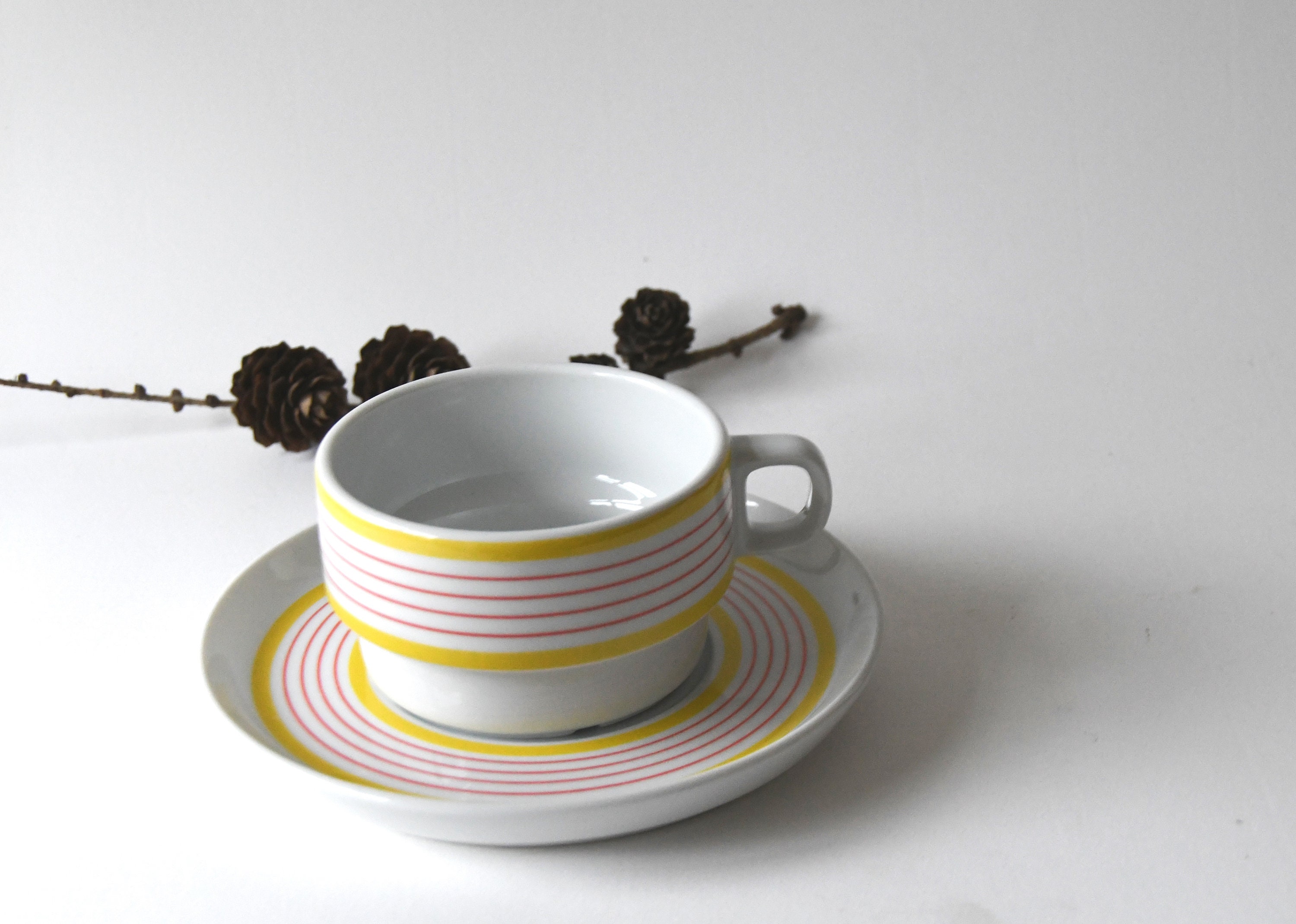 Scandinavian Modern. Sports Tea Set. Ikea Retro Tea Cup and Etsy