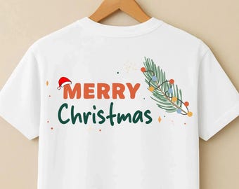 Merry Christmas PNG, SVG, DXF, Holiday Shirt Design (Digital Download)
