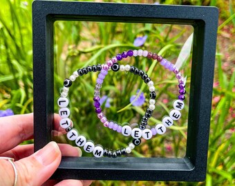 Let Them Bracelet - GIFT READY - Pick Your Primary Color - Stretchy w/glass, gemstones - Made by Trusted and Reliable Mom and Daughter Team