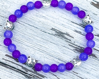 Cat Lover Beaded Bracelet Handmade by Claire